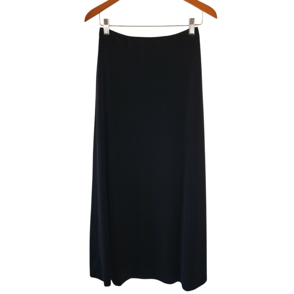 Alex Evenings Black Velvet A-Line Full Length Maxi Skirt Sz SP Y2K Whimsigoth
